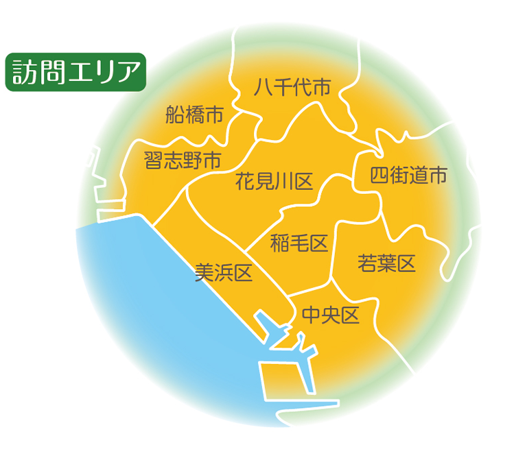 訪問診療エリアの地図